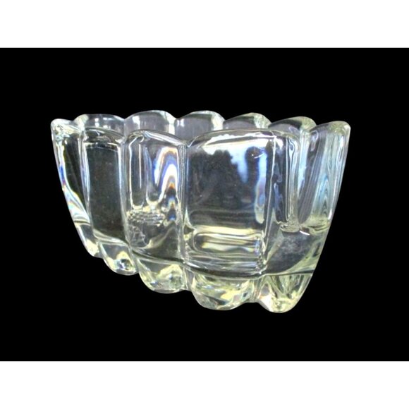 Vintage Clear Glass Spoon Holder Buffet Party Dinner Entertaining Accessory - Picture 3 of 7